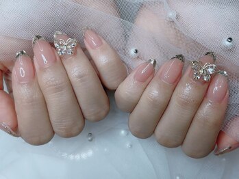 ネイル スパ ココプラス(Nail spa Cocoplus)/大人気蝶々パーツガラスネイル