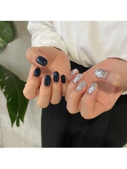 ワンカラー×ホロネイル