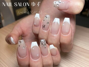 ゆず/フレンチ/ラメグラデーション