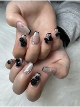 フラワーズネイル(flowers nail)/ブラックスキニーフレンチ