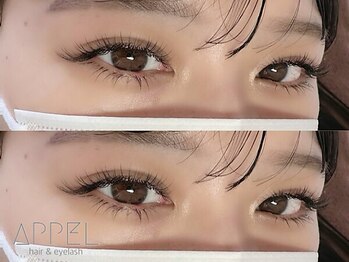 アペル(APPEL)の写真/モチの良さと仕上がりの美しさが人気◇トレンド×似合わせ×自然な仕上がりでどこから見ても綺麗なお目元へ