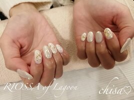 ツイードネイル×キラキラネイル