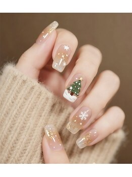 クイーンネイル 新宿(Queen nail)/クリスマス　シンプルデザイン