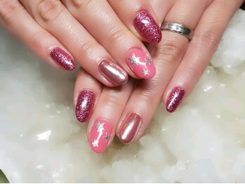 アグン(agung)/スター&キラキラミラーネイル