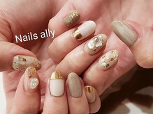 ネイルズアリー 立川店(Nails ally)/ニュアンス×ミラー