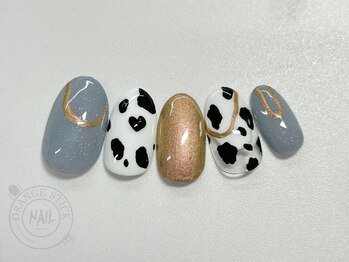 オレンジスティック/アニマル柄　ダルメシアン　牛柄