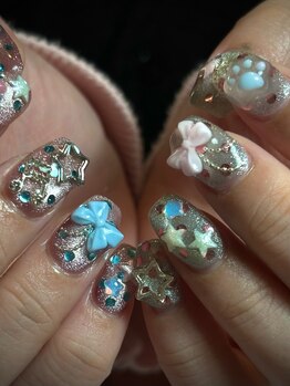 ゴテゴテショートネイル