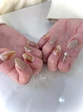 クリア(Clear)/ベージュ×ニュアンスネイル