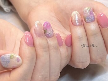 パラジェル認定サロン メールメール 池袋店(MereMer)/ふんわりフラワーネイル