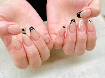 ネイルサロン ドゥ(Nail Salon Doux)/【ほり】ブラックフレンチ