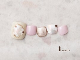 シンプルベージュフラワーフット
