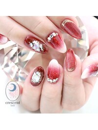 レッドラメグラデーション