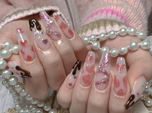 モアネイル 新宿/ハートネイル/持ち込み/新宿