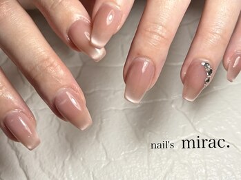 ネイルズミラク(nail's mirac.)の写真/【22時まで営業】上品なつや感&美しいフォルムでワンランク上の魅せる指先に*うるつやフォルムネイル