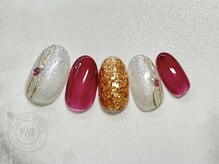 オレンジスティック/ホワイトフラッシュ　ボルドー