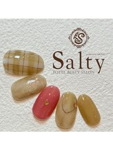 ネイルアンドアイラッシュサロン ソルティ 寺田町(salty)/チェックネイル