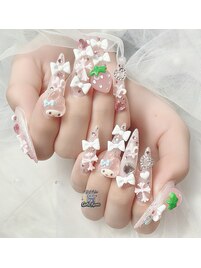 リボンネイル、長さだし