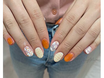 ～orange　flower　nail