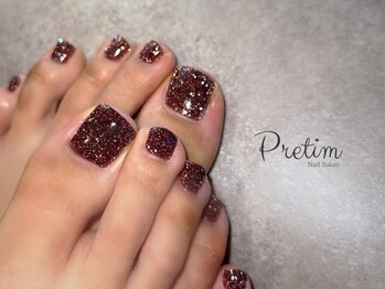 プレティム(Pretim)の写真/魅せる足先で女子力UP☆シンプルなワンカラーからこだわりのアートまで♪お客様のご希望に沿ってお仕上げ◎