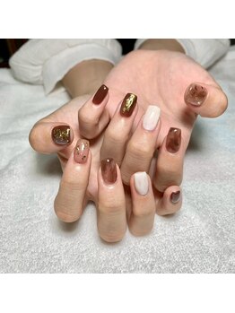 ビー 高槻(be)/ドットネイル/クリアフレンチ