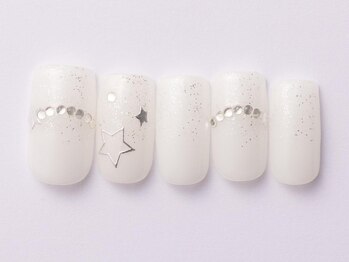 ホワイトラメ星ストーン