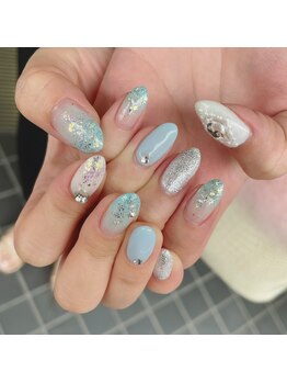 グラマラス アンジェアイ 荻窪店(glamourous ange eye)/みずいろネイル
