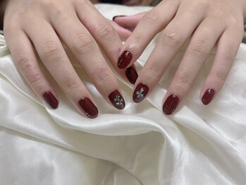 インザピンクリリー(in the pink LILY)/ボルドーネイル/クロムネイル