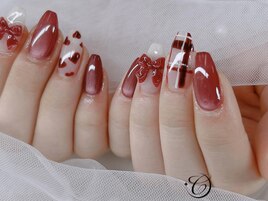 バレンタインネイル