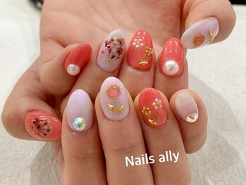 ネイルズアリー 立川店(Nails ally)/ドライフラワー×ワイヤーアート