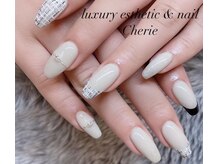 シェリエ(Cherie)/ツイードフレンチ/リングネイル