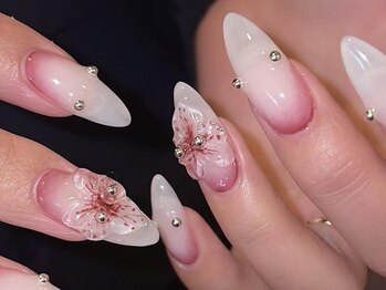 ジェミーネイル エビス(Jemiy nail ebisu)/グラデ3Dフラワー個性派