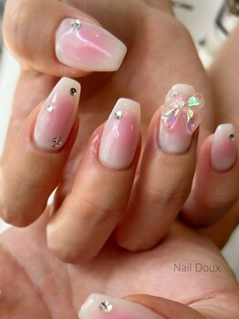 ネイル ドゥ 岡山駅前店(Nail Doux)/リボンチークネイル