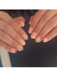 フレンチネイル×リーフ