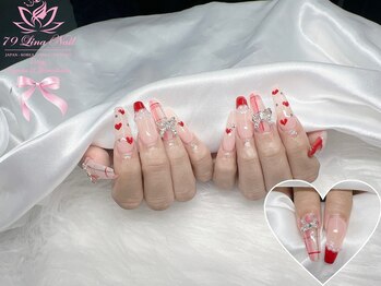 バレンタインネイル