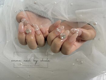 エマネイル バイ チュラ(emma nail_by chula)/定額デザイン/ツイード/ピンク