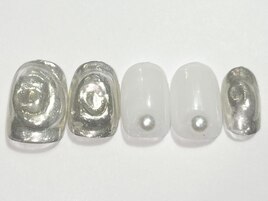 シルバーミラーネイル￥4500