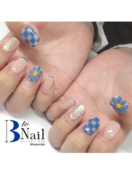 ビートゥーネイル 梅田(B to Nail)/ぷっくりフラワネイル