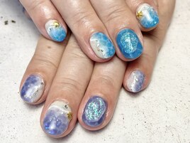 バイカラー海柄ネイル！