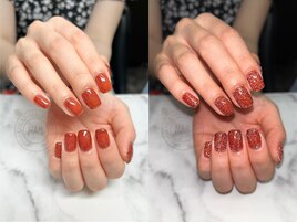 フラッシュネイル　ブラウン