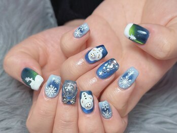 ダークハニー 池袋店(Dark Honey)/冬のスノーアートネイル