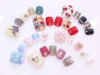 ネイルコレクション ピンク(Nail Collection Pink)/フットジェル放題☆チェック・花