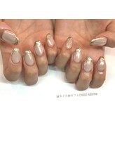 Mネイルアンドカフェ シェレステ/ミラーフレンチ