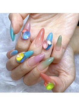 レアネイル 新宿(le'a nail)の写真/長さ・形まで思い通りに楽しめる!!【スカルプワンカラーorラメグラ¥9980】シンプルなのに存在感ばっちり♪