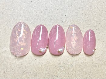 オレンジスティック/ピンクホログラム　ニュアンス