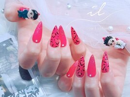 推し活ネイル×ヒョウ柄