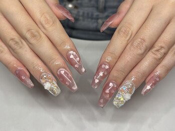 アリュール アンド エテルノ 宇都宮本店(Allure & ETERNO)/ハート埋め込みネイル