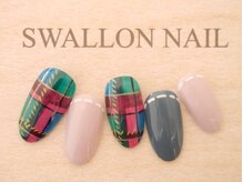 スワロンネイル(SWALLON NAIL)/冬のヴィヴィッドなチェック