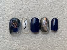 カラネイル 南森町店(calla nail)/ネイビーとシアーブラック