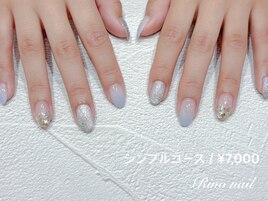 ブルーとシルバー冬ネイル6826