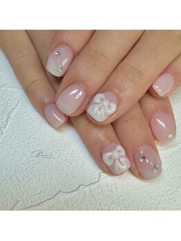 リボンブライダルネイル